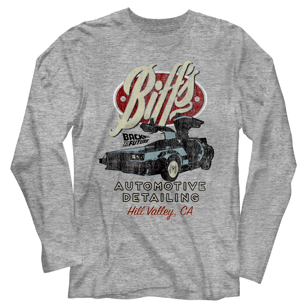 Wholesale Back to the Future Movie Biffs Heather Gray Adult Long Sleeve T-Shirt