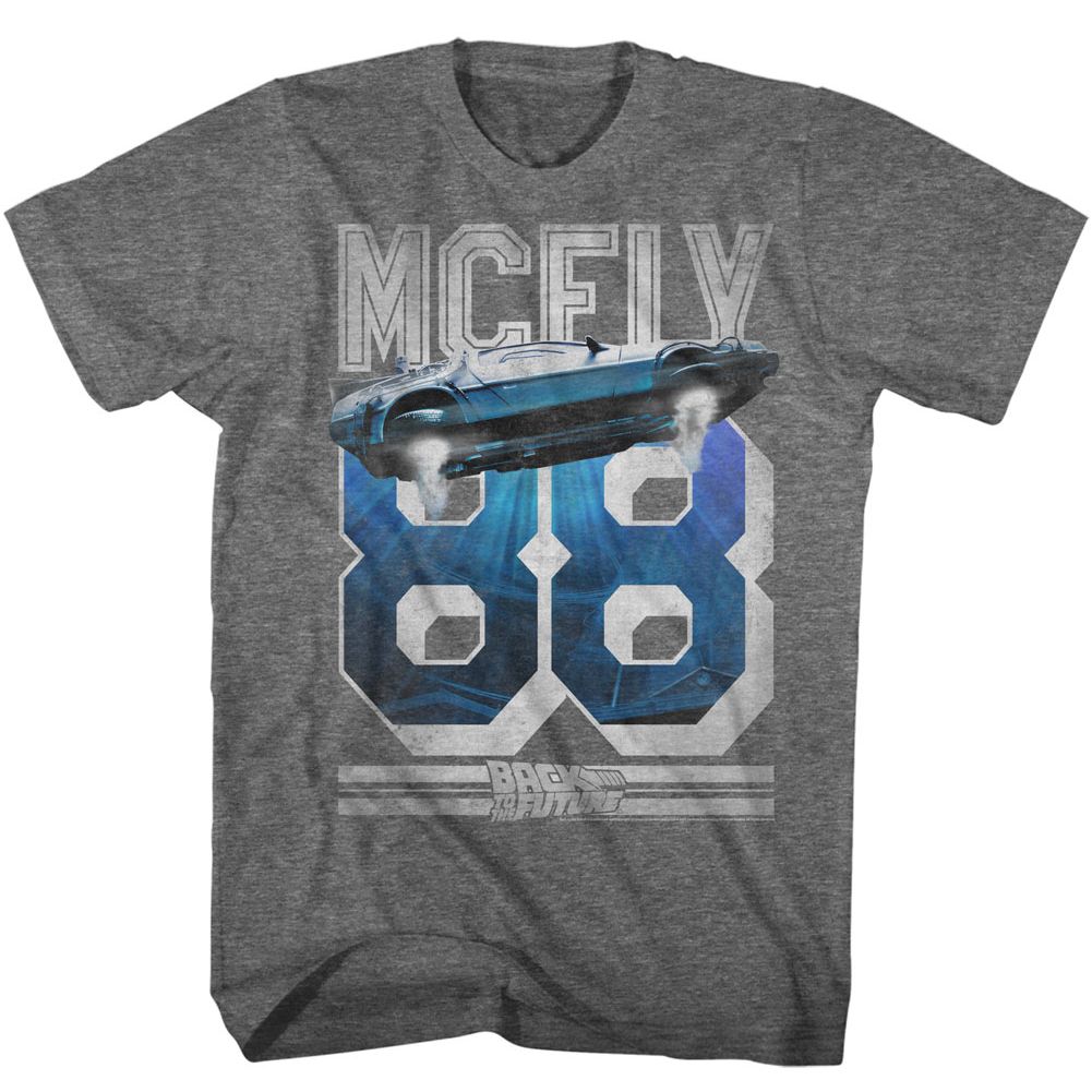 Wholesale Back to the Future Movie Mcfly '88 Heather Graphite Adult T-Shirt