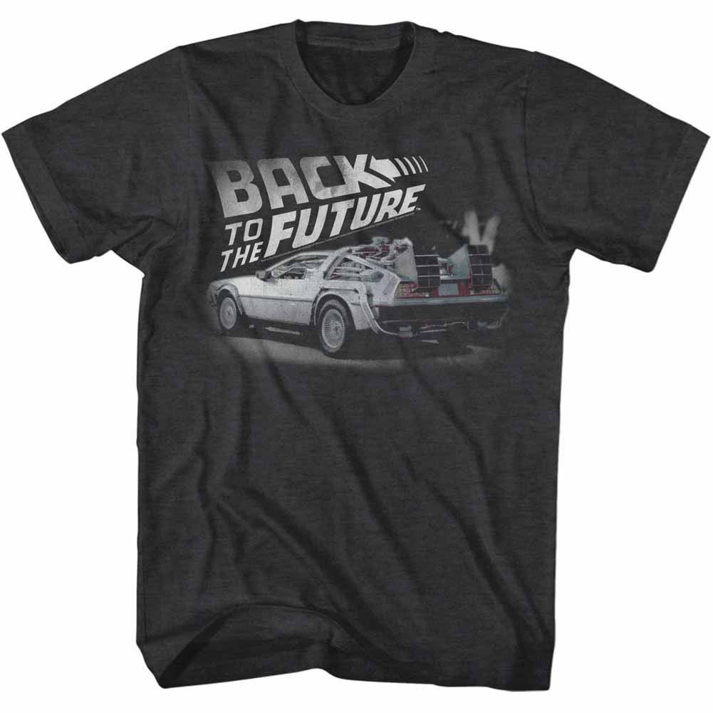 Wholesale Back to the Future Movie Faded BTTF Heather Black Adult T-Shirt