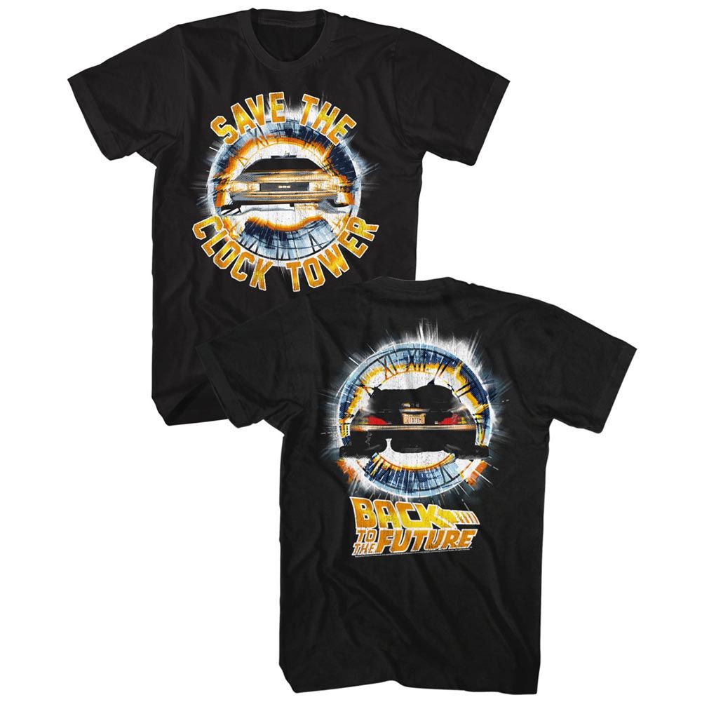 Wholesale Back to the Future Movie Clocktower Black Adult T-Shirt