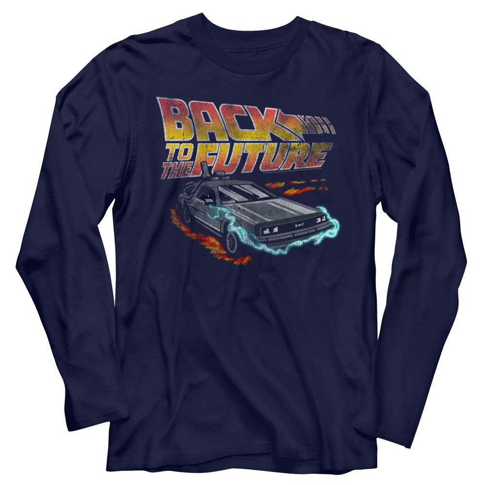 Wholesale Back to the Future Movie Future Navy Adult Long Sleeve T-Shirt