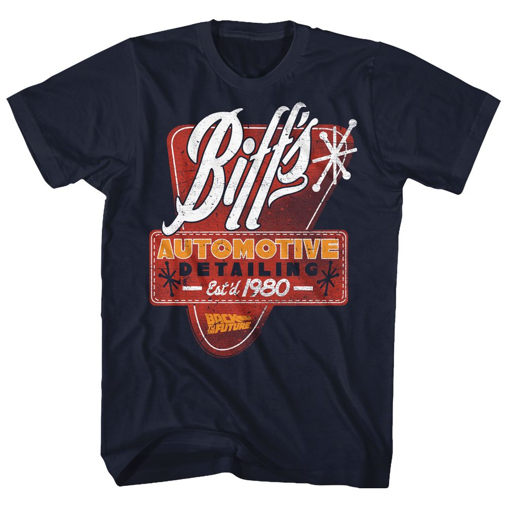 Wholesale Back to the Future Movie Biffs Detail Navy Adult T-Shirt