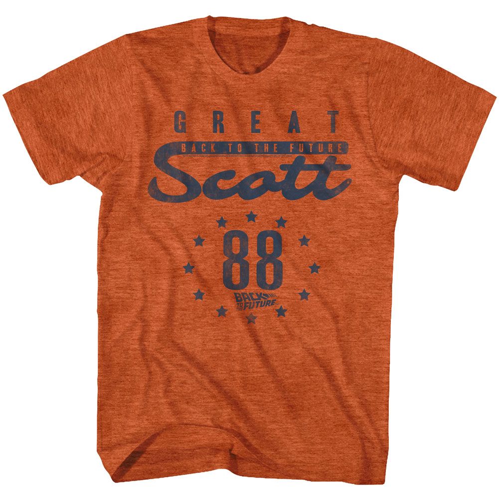 Wholesale Back to the Future Movie Scott '88 Heather Antique Orange Adult T-Shirt