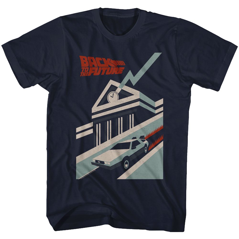 Wholesale Back to the Future Movie Simply Distressed Navy Adult T-Shirt