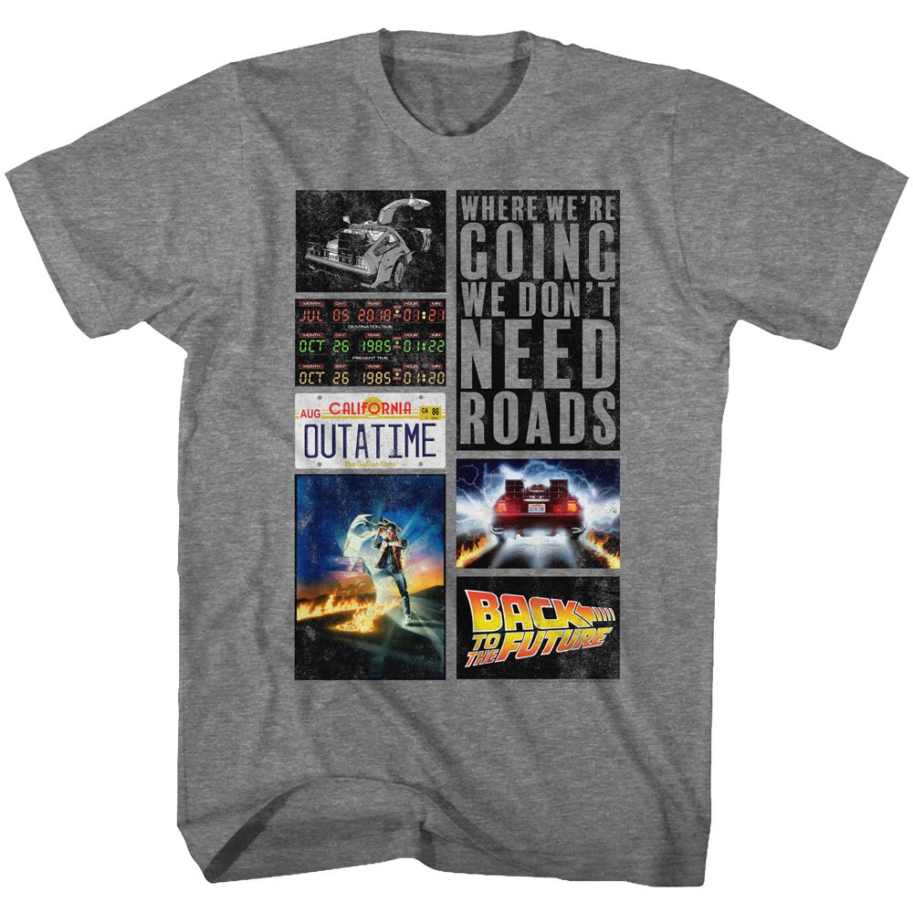 Wholesale Back to the Future Movie Future Hits Heather Graphite Adult T-Shirt