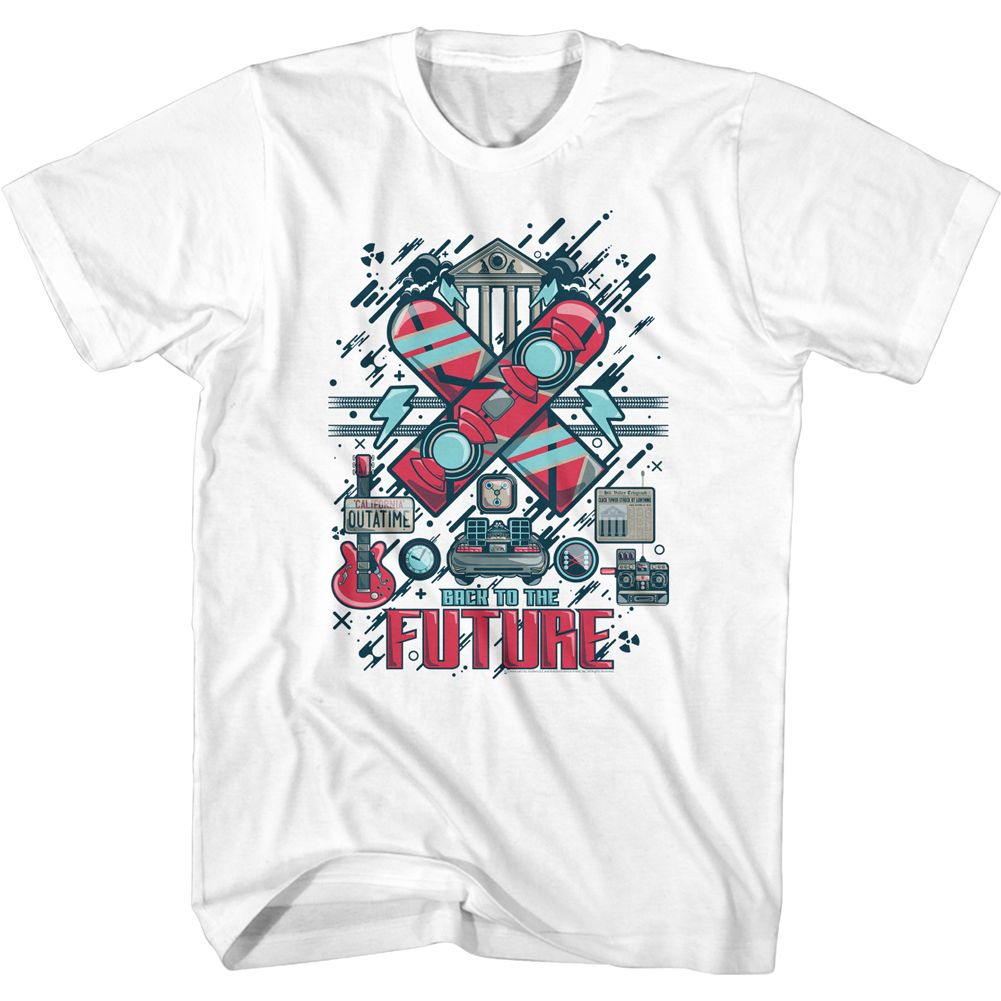 Wholesale Back to the Future Movie Collage White Adult T-Shirt
