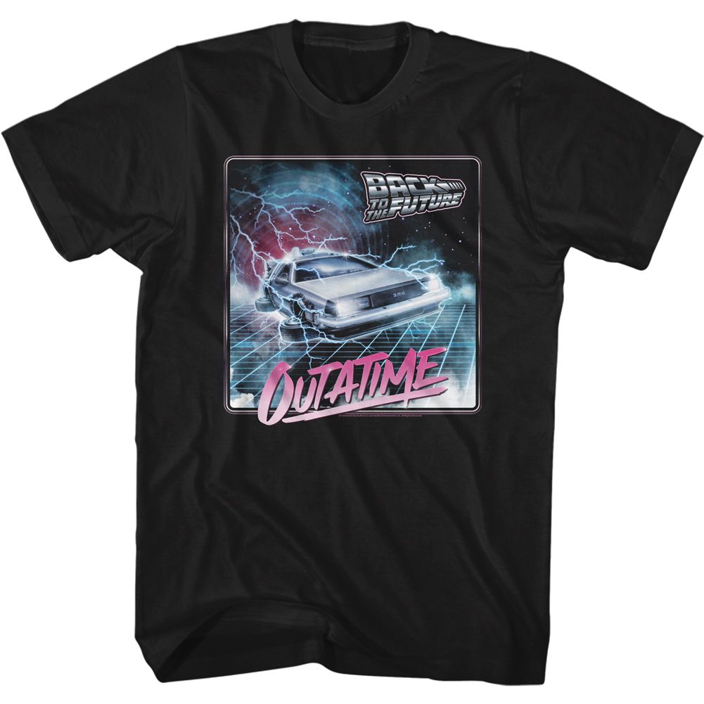 Wholesale Back to the Future Movie Outta Time Black Adult T-Shirt