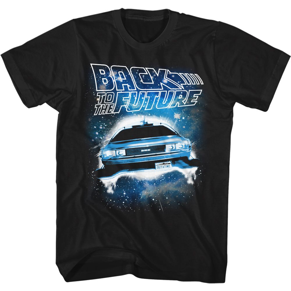 Wholesale Back to the Future Movie Spacecar Black Adult T-Shirt