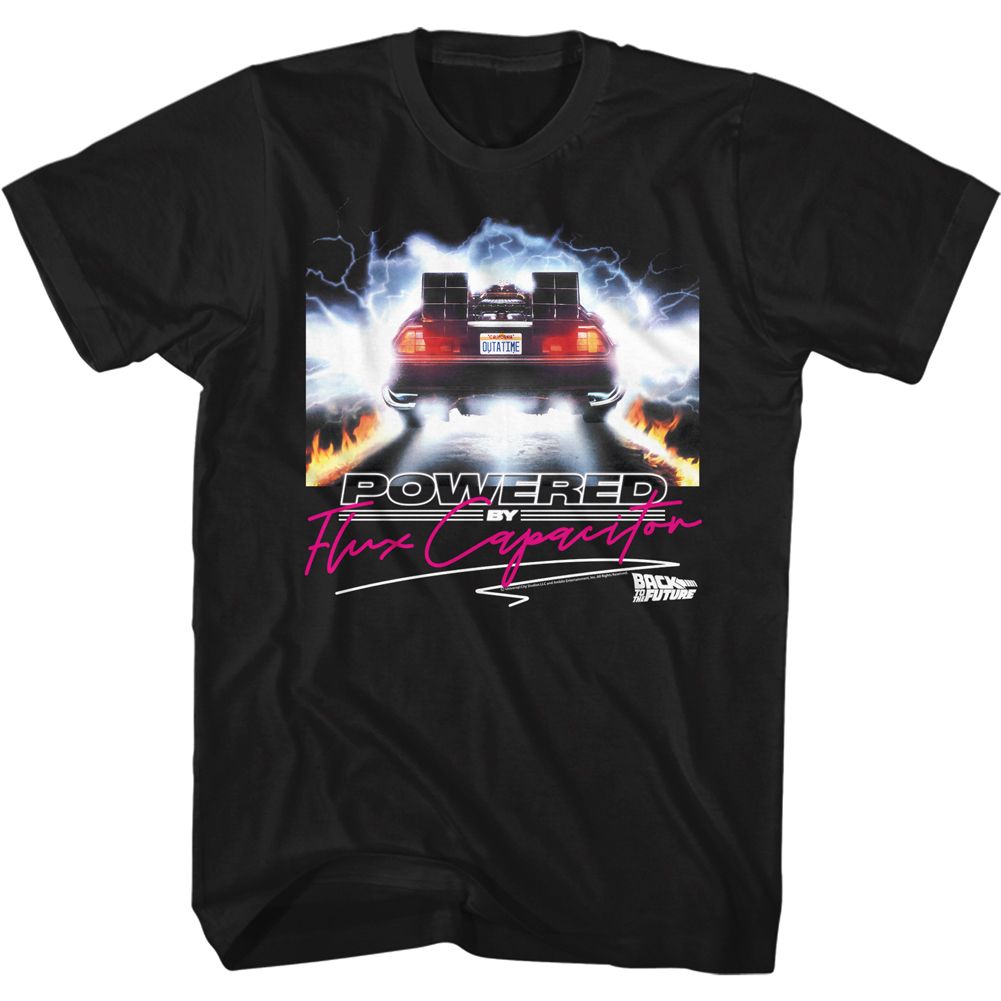 Wholesale Back to the Future Movie Powered by Flux Black Adult T-Shirt