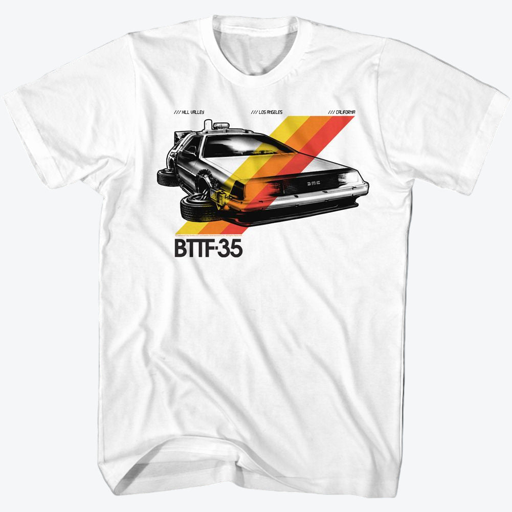 Wholesale Back to the Future Movie 35 Stripes White Adult T-Shirt