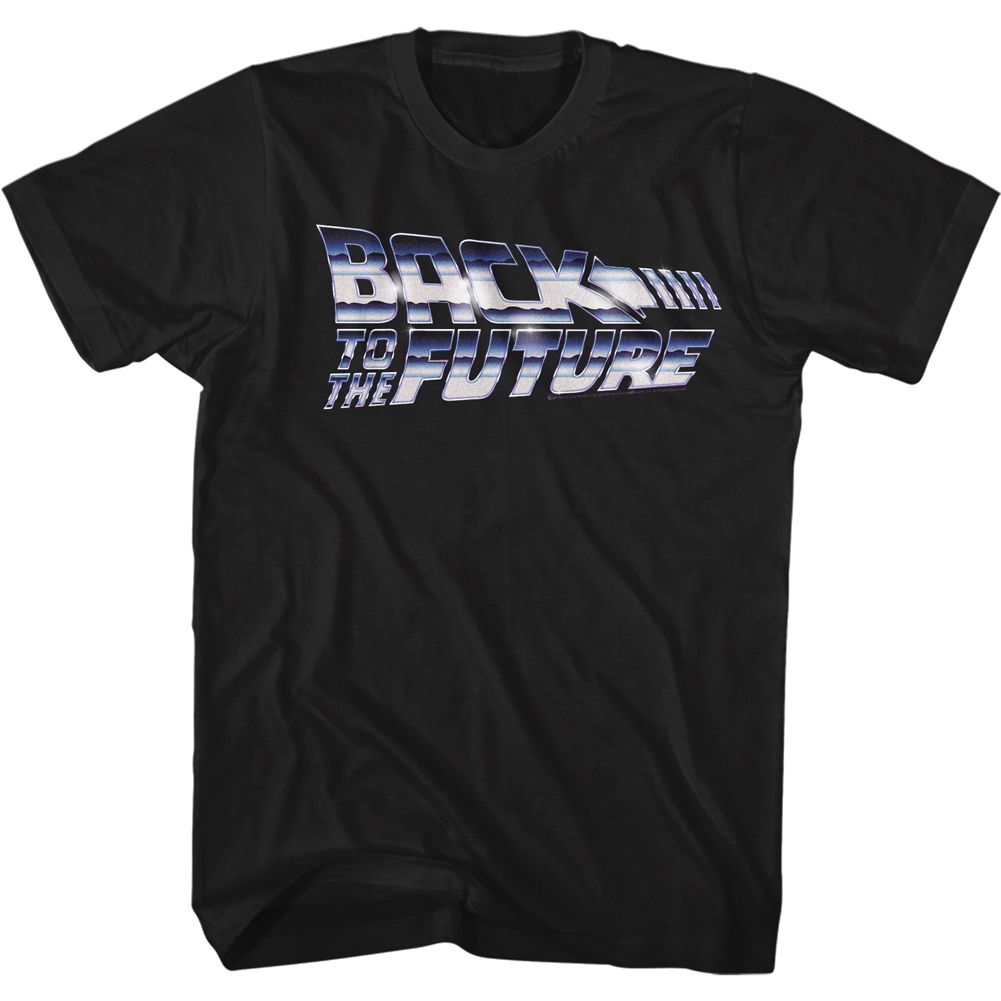 Wholesale Back to the Future Movie Chrome to the Future Black Adult T-Shirt
