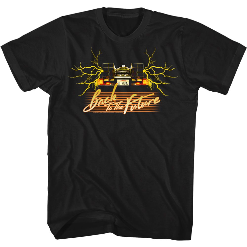 Wholesale Back to the Future Movie Yellowcar Black Adult T-Shirt