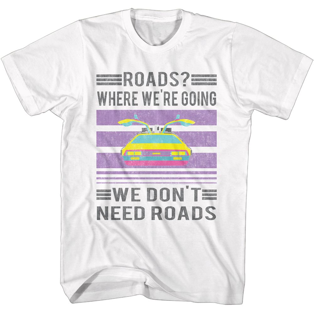 Wholesale Back to the Future Movie Retro White Adult T-Shirt