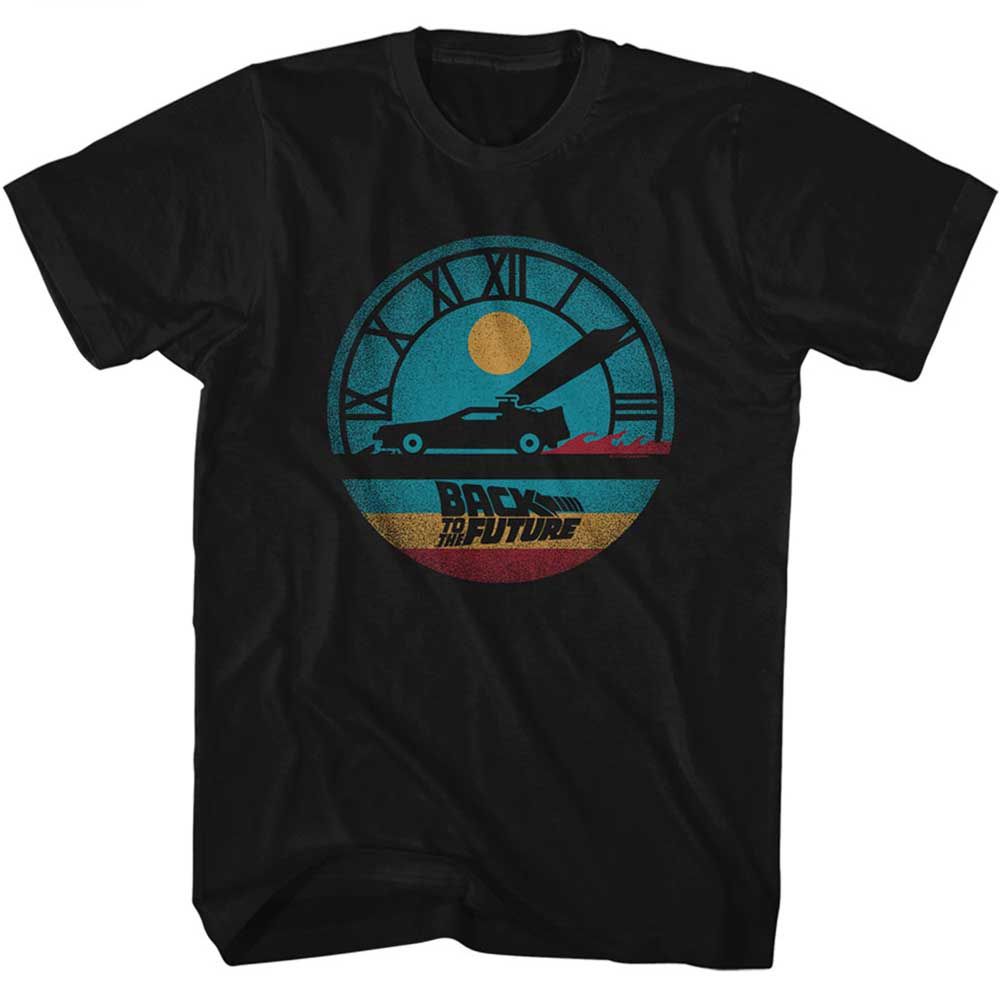 Wholesale Back to the Future Movie Circular Time Black Adult T-Shirt