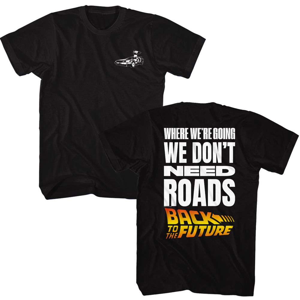 Wholesale Back to the Future Movie Don't Need Roads Black Adult T-Shirt