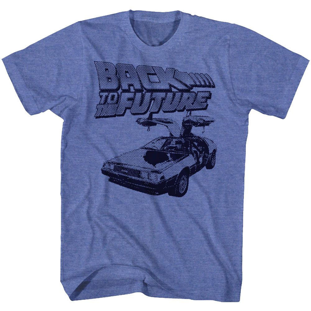 Wholesale Back to the Future Movie BTF Halftone Heather Royal Adult T-Shirt