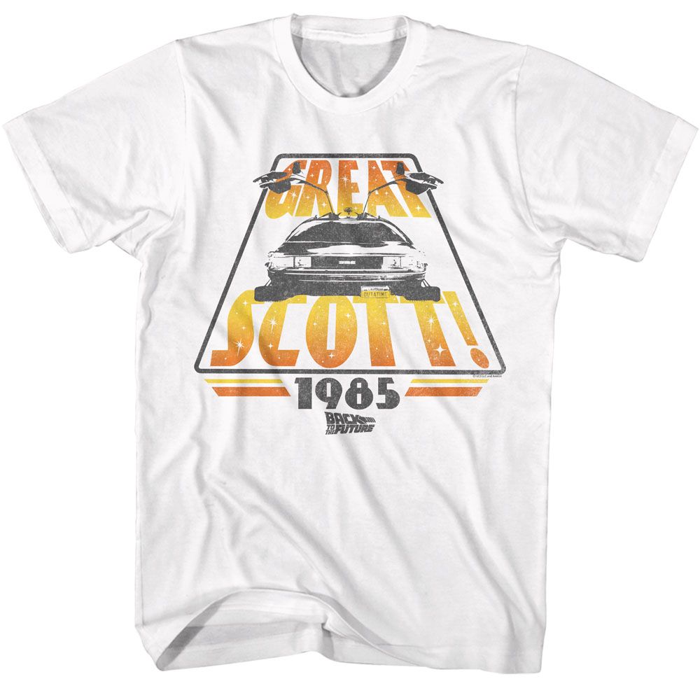 Wholesale Back to the Future Movie Great Scott 1985 White Adult T-Shirt