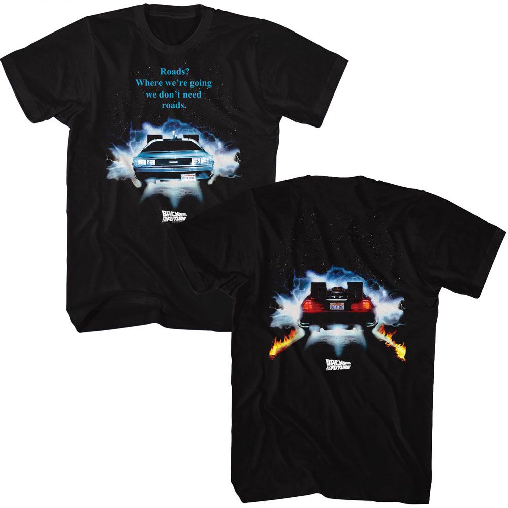Wholesale Back to the Future Movie Driving Through Black Adult T-Shirt