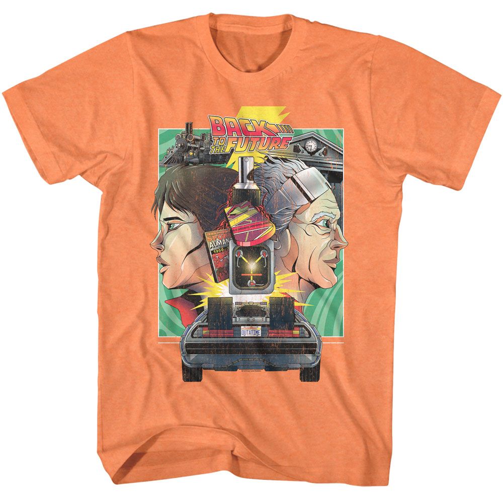 Wholesale Back to the Future Movie Poster Heather Cantaloupe Adult T-Shirt