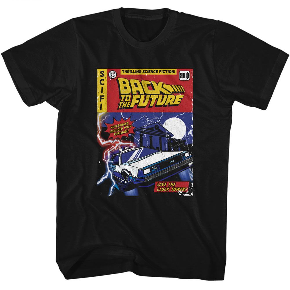 Wholesale Back to the Future Movie Comic Cover Black Adult T-Shirt