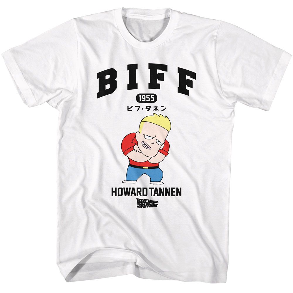 Wholesale Back to the Future Movie Biff Howard Tannon Cartoon White Adult T-Shirt