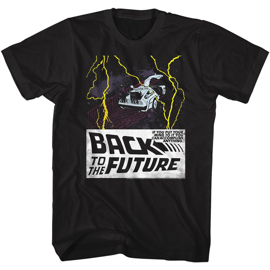 Wholesale Back to the Future Movie in Space Black Adult T-Shirt