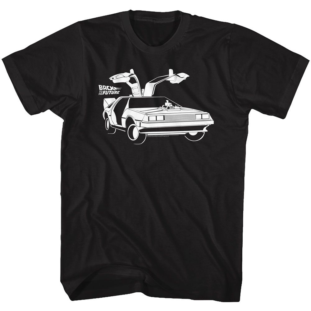 Wholesale Back to the Future Movie Car Black Adult T-Shirt