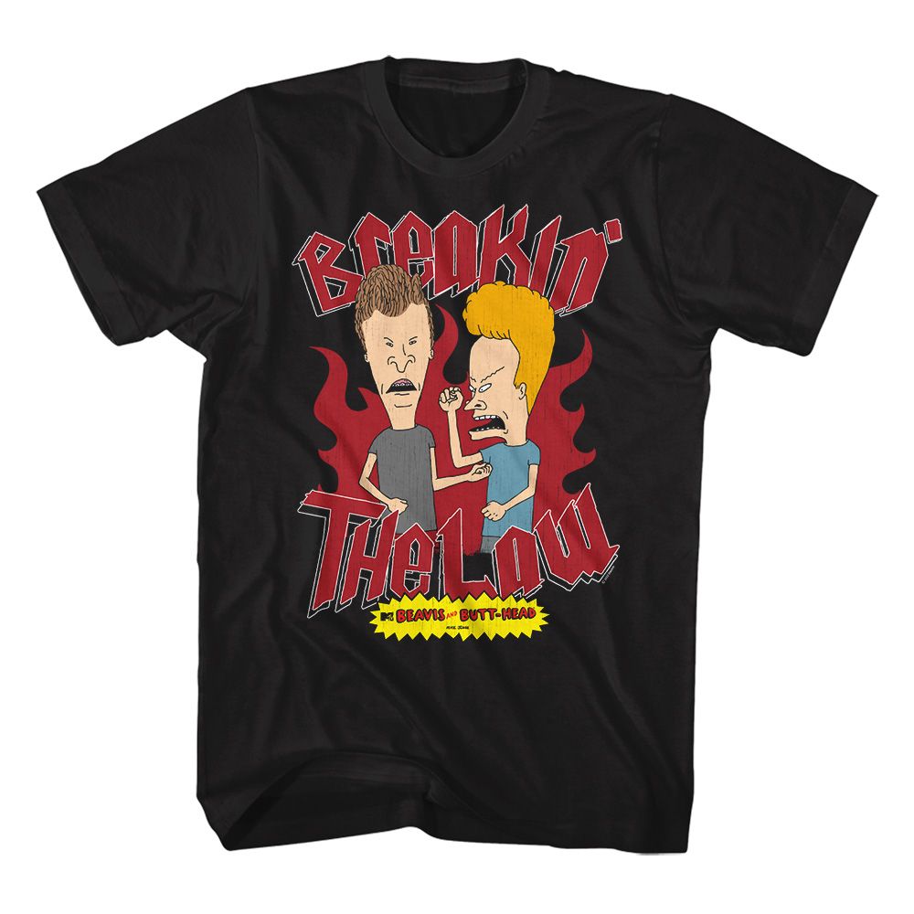 Wholesale Beavis & Butthead Breakin the Law Black T-Shirt