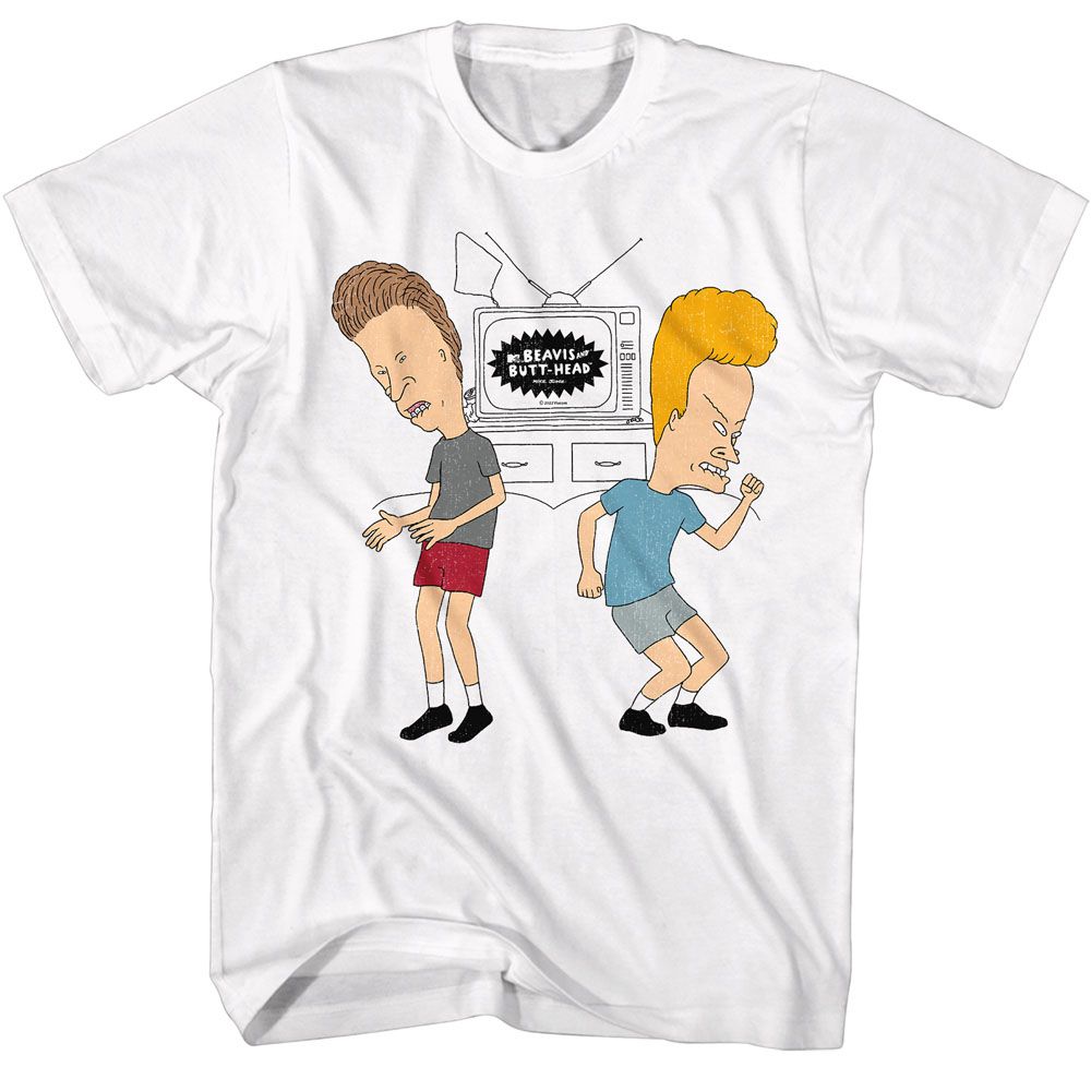 Wholesale Beavis & Butthead Dancing White T-Shirt