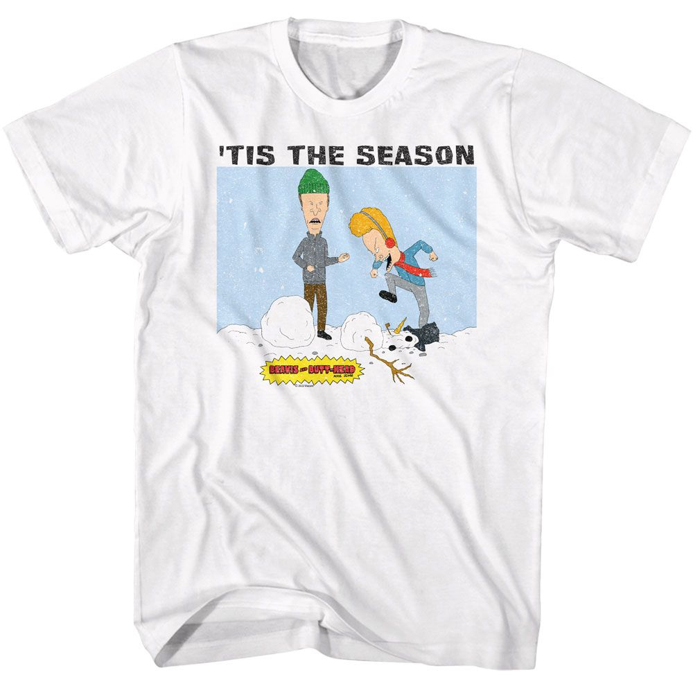Wholesale Beavis & Butthead Tis the Season White T-Shirt