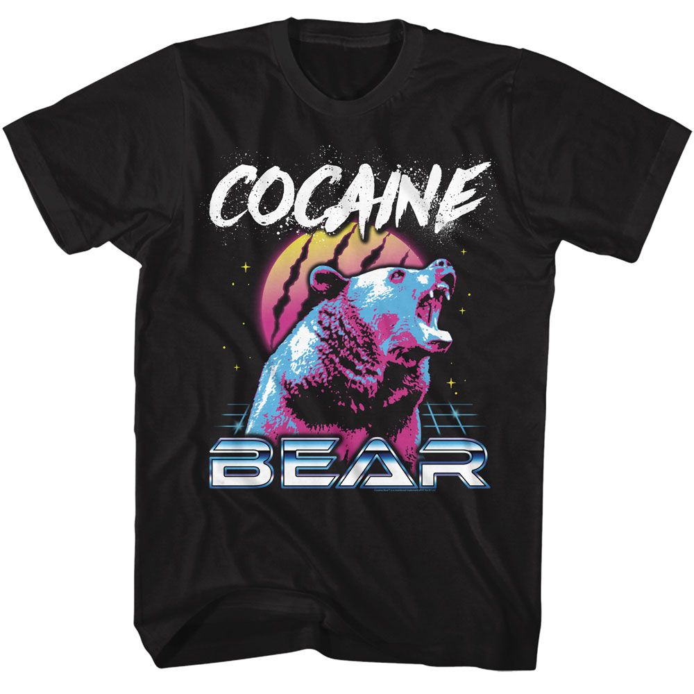 Wholesale Cocaine Bear Very 80's Bear Black Adult T-Shirt