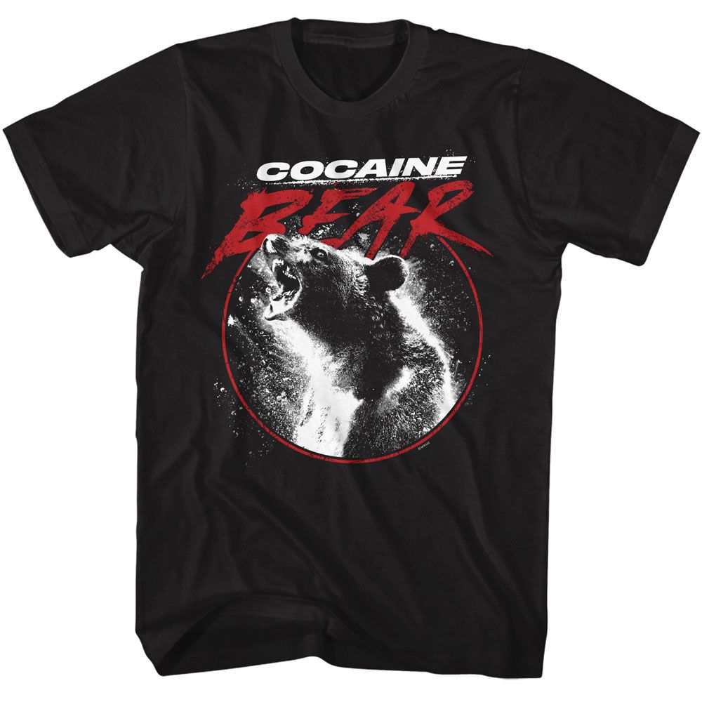 Wholesale Cocaine Bear in Circle Black Adult T-Shirt