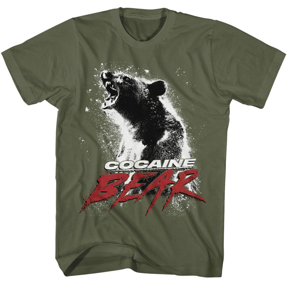 Wholesale Cocaine Bear Movie Poster Light Solid Military Green Adult T-Shirt
