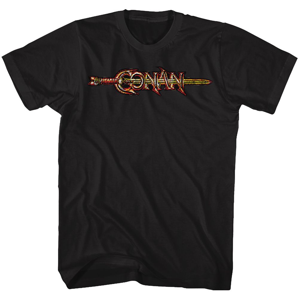 Wholesale Conan Logo in Color Black Adult T-Shirt