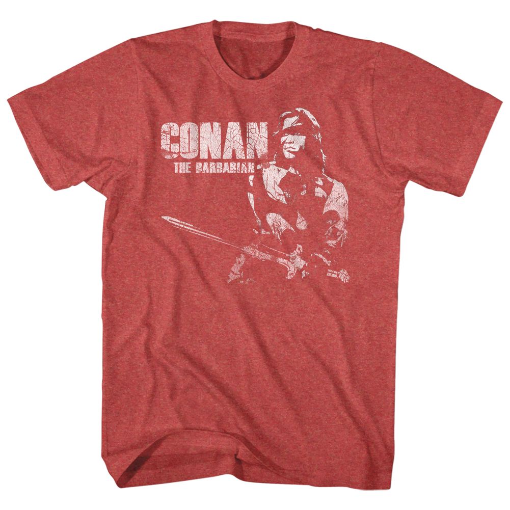 Wholesale Conan White Heather Red Adult T-Shirt