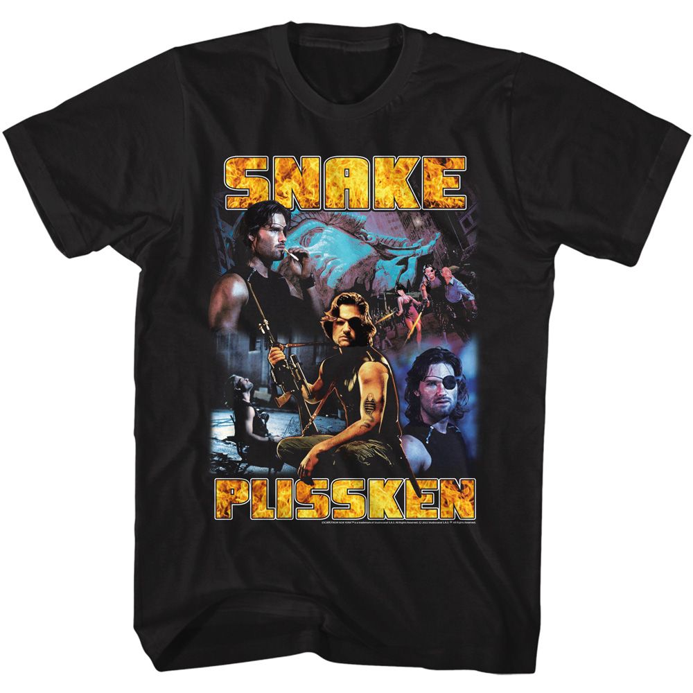 Wholesale Escape from New York Snake Collage Black Adult T-Shirt