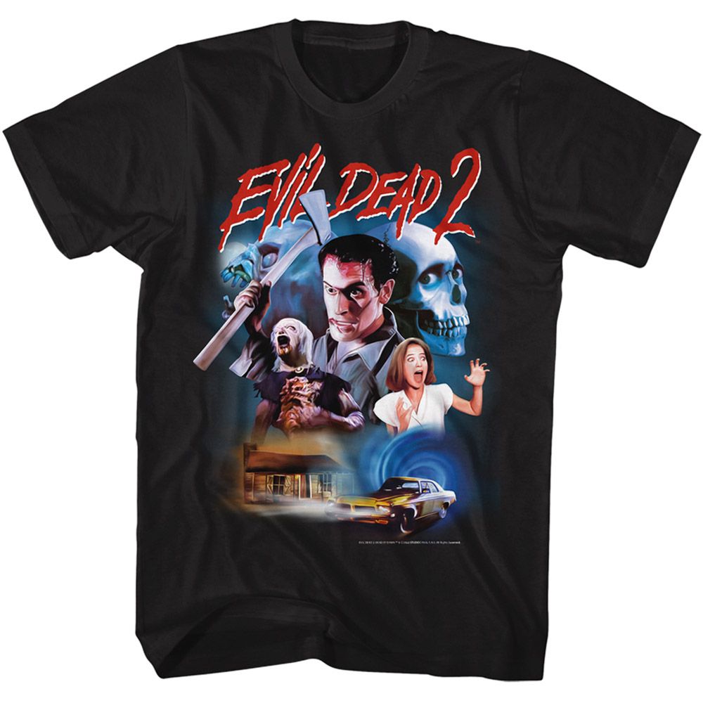 Wholesale Evil Dead Collage Drawing Black Adult T-Shirt