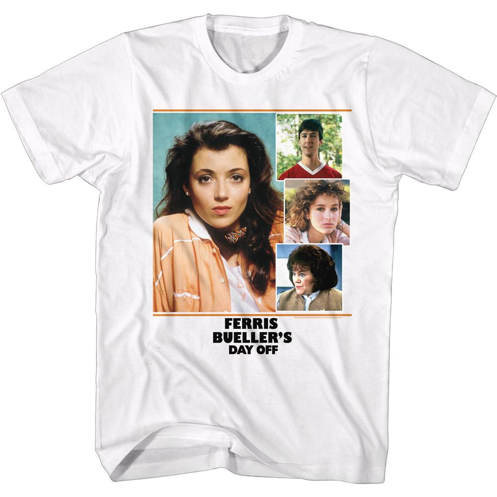 Wholesale Ferris Bueller's Day Off Sloane Collage White Adult T-Shirt