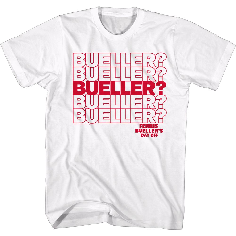 Wholesale Ferris Bueller's Day Off Beuller Repeat White Adult T-Shirt
