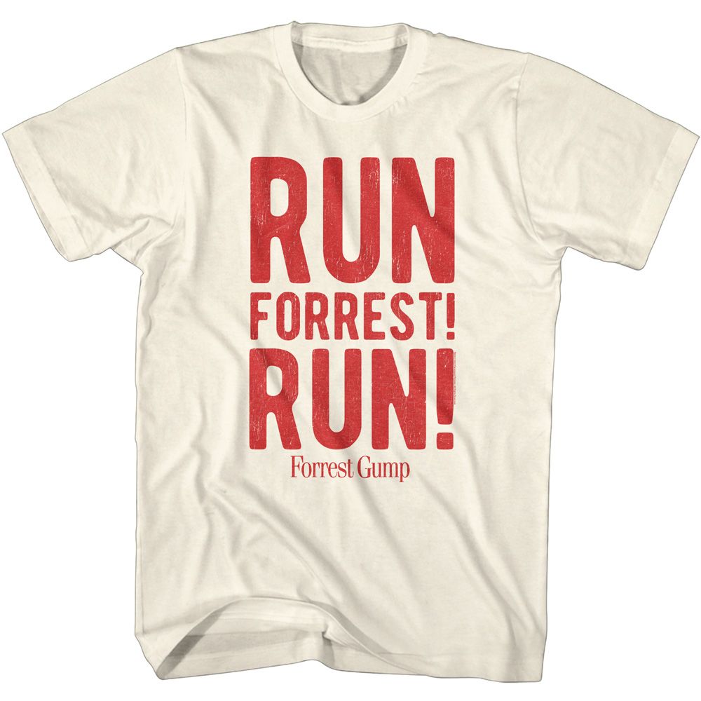 Wholesale Forrest Gump Run Forrest Run Solid Natural Adult T-Shirt