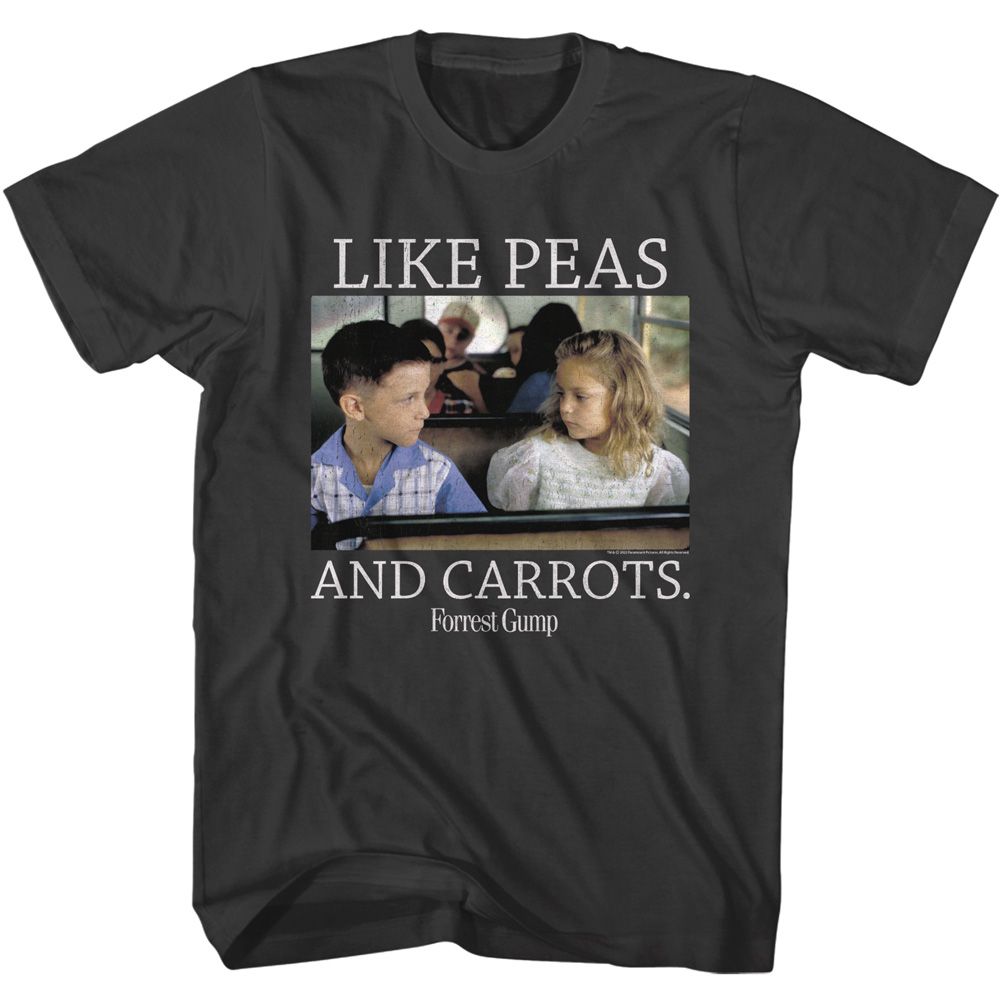 Wholesale Forrest Gump Like Peas and Carrots Solid Smoke Adult T-Shirt