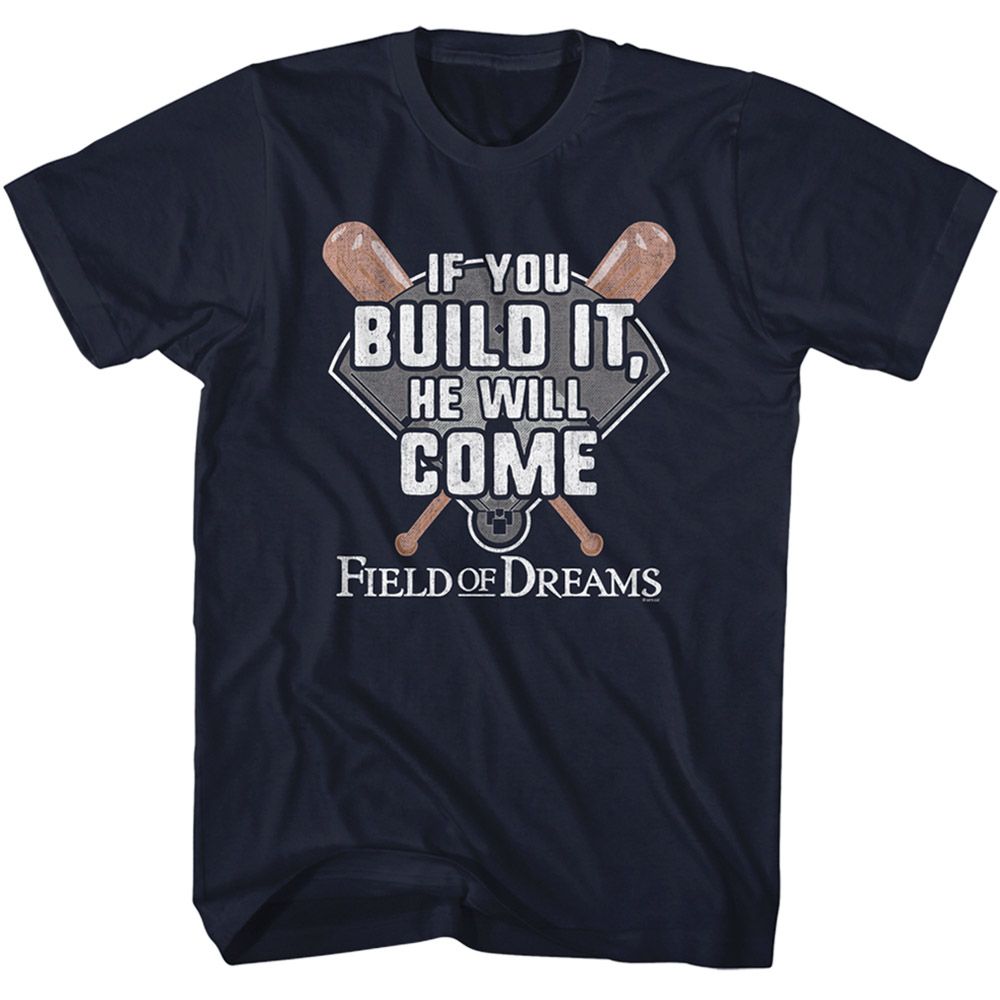 Wholesale Field of Dreams If You Build it Navy Adult T-Shirt