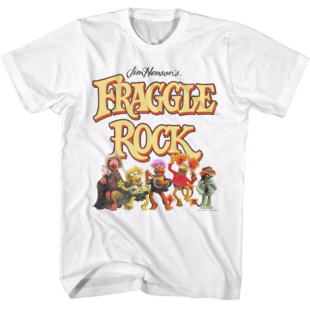 Wholesale Fraggle Rock Fraggles and Logo White T-Shirt