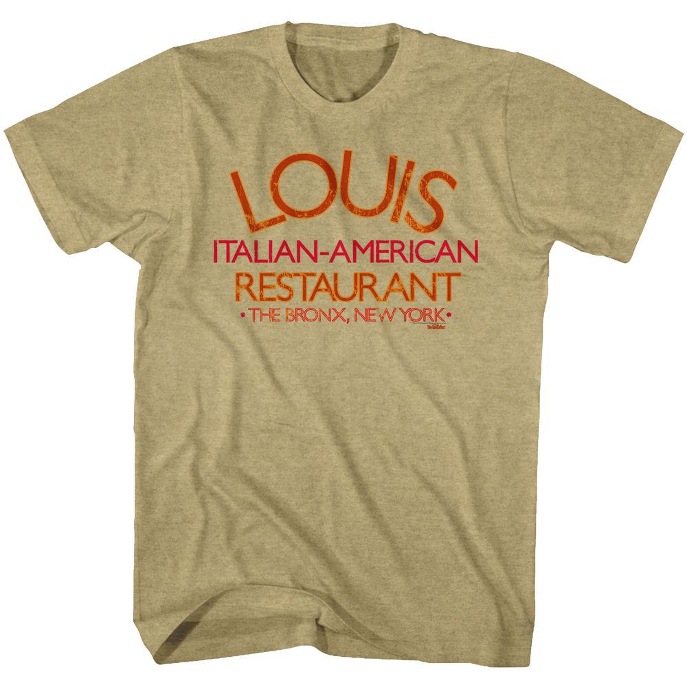 Wholesale Godfather Louis Restaurant Heather Khaki Adult T-Shirt