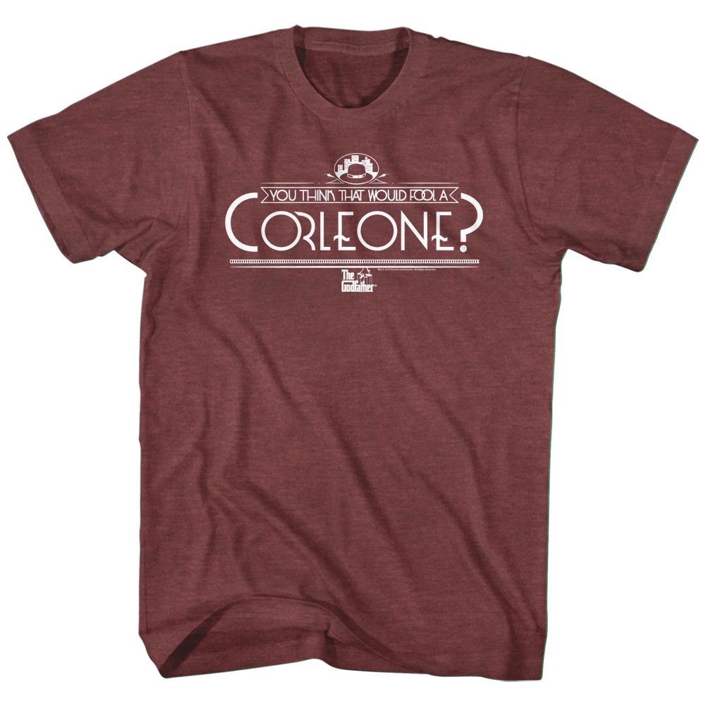 Wholesale Godfather Fool a Corleone Heather Vintage Maroon Adult T-Shirt