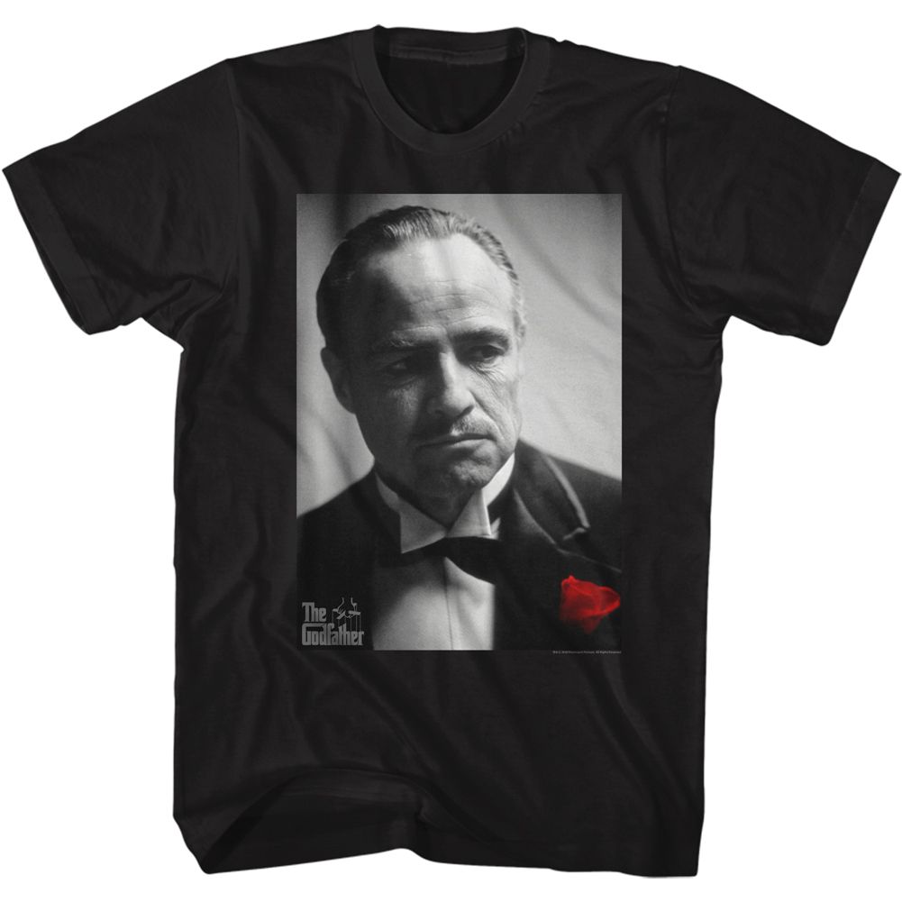 Wholesale Godfather Red Rose Don Black Adult T-Shirt