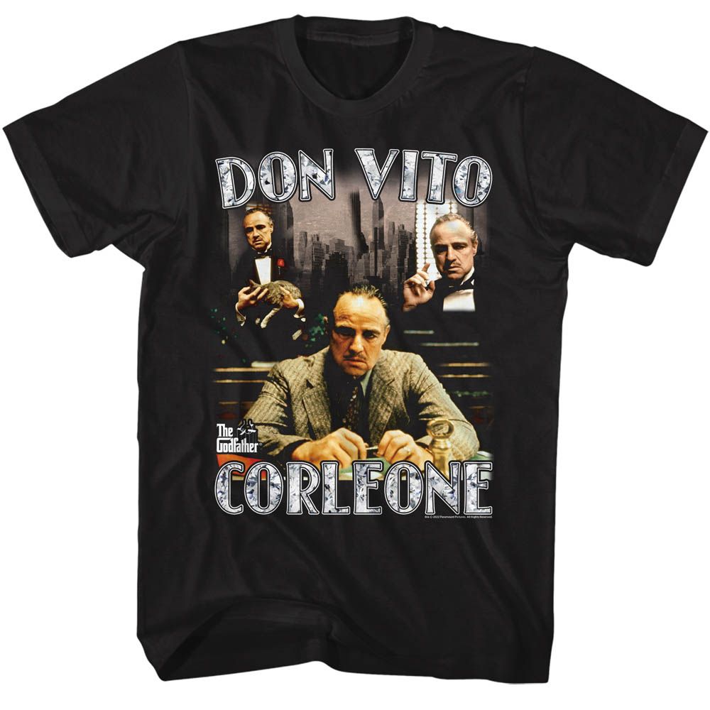 Wholesale Godfather Don Vito Collage Black Adult T-Shirt