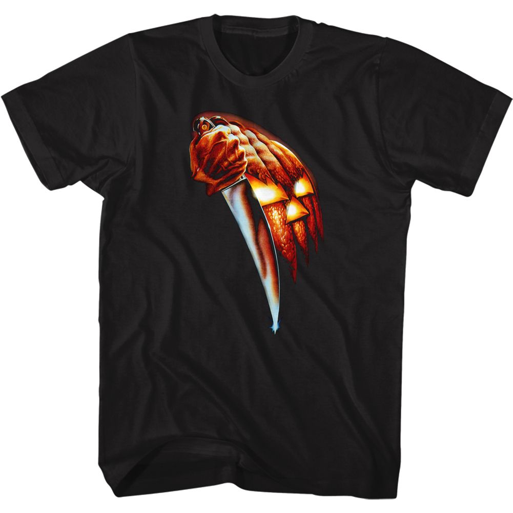 Wholesale Halloween Pumpkin Knife Black Adult T-Shirt