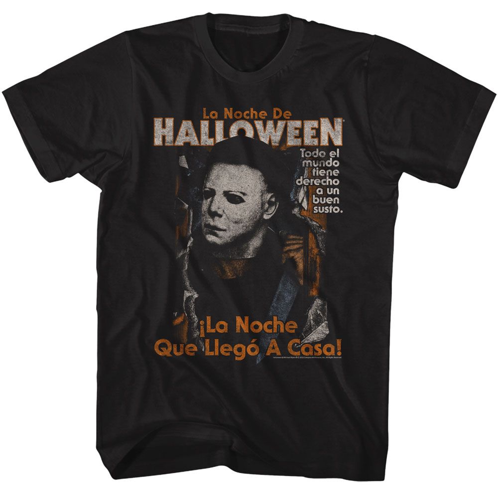 Wholesale Halloween Movie Spanish Poster Black Adult T-Shirt