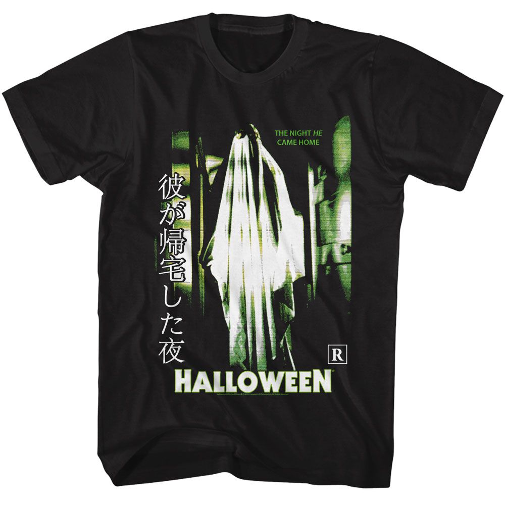 Wholesale Halloween Movie Sheet with Glasses Black Adult T-Shirt